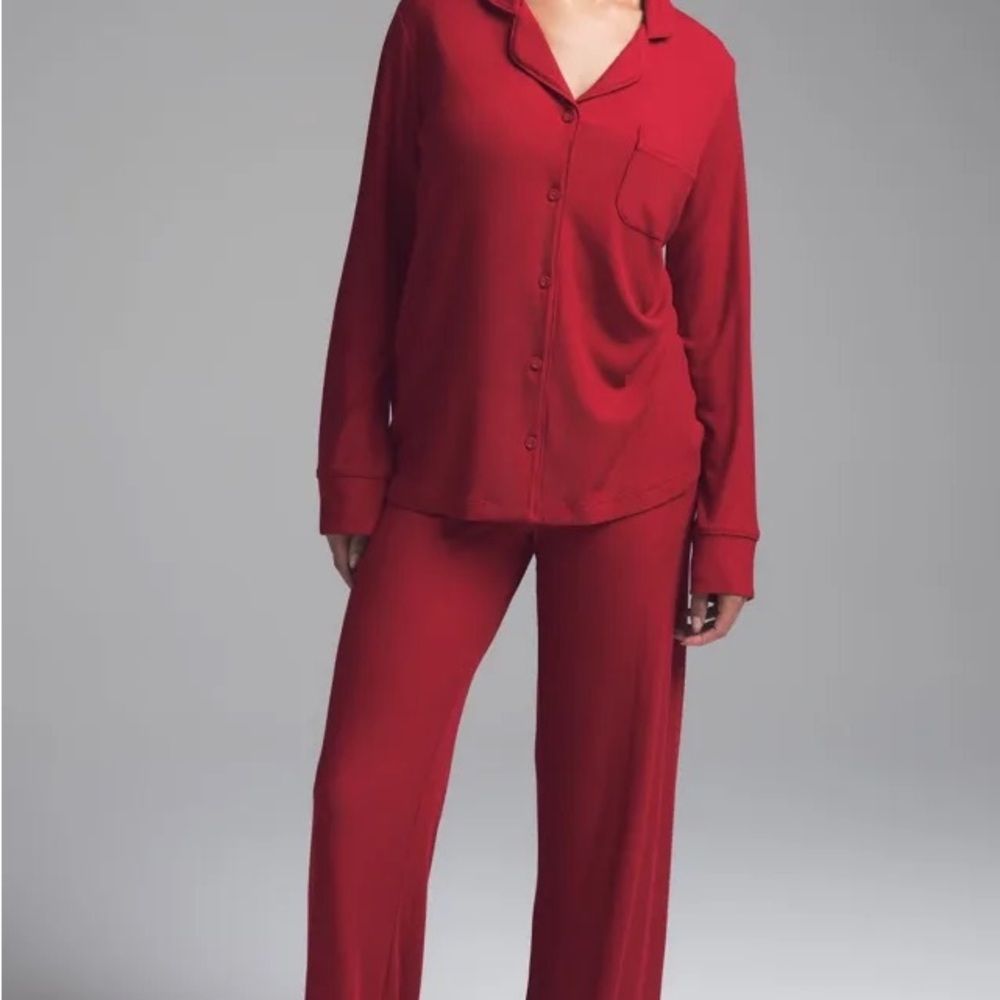 SKIMS Long sleeve sleep shirt in Red